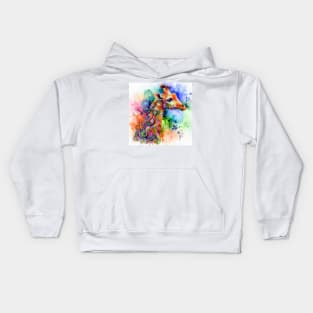 Abstract painting of a giraffe Kids Hoodie
